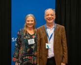 Elizabeth Dalhoff and Nathan Rank following their keynote presentation at the 49th Annual West Coast Biological Sciences Undergraduate Research Conference