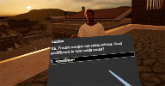 A student in a simulated VR environment about the history and culture of Rome