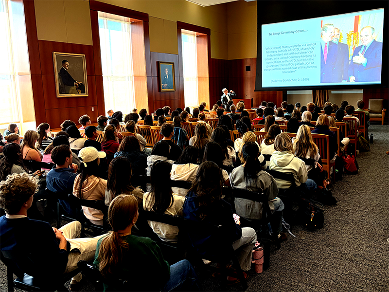 Mario Del Pero, Ph.D. presenting in the St. Clare Room