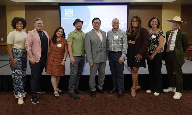 (L-R) CiAuna Heard, Benjamin Gillespie, Michelle Velasquez-Potts, Miah Jeffra, Fred Ferrer, Paul Gilbert, Ruby Mendoza, Sonja Mackenzie, Daniel Press.