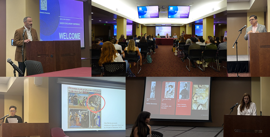 Collage from the inaugural SCU LGBTQ+ scholarship conference
