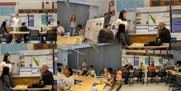 Collage of images from the Water and Climate Justice bilingual conference day