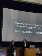 Ciara Ennis and Lauren Baines from the Santa Clara De Saisset Museum presenting at the 43rd Annual Californian Missions & Presidios Conference held at Mission Dolores, San Francisco