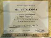 Francisco Jimenez Phi Beta Kappa certificate