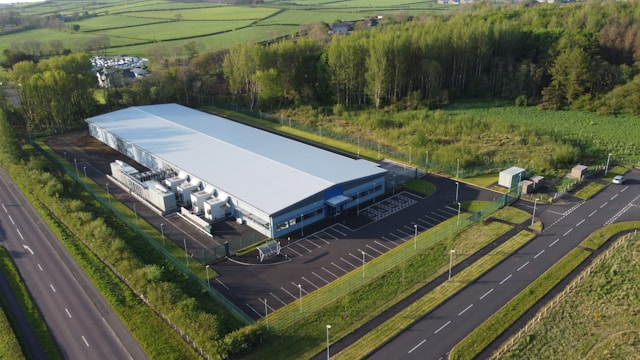 aerial view of a large industrial building
