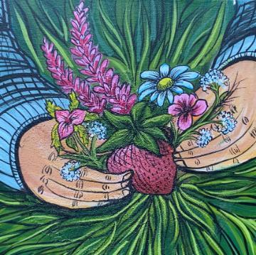 Square Art Strawberries