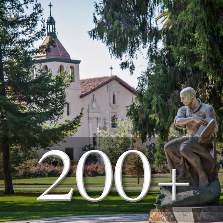Ignatian World View image of mission and St. Ignatius statue