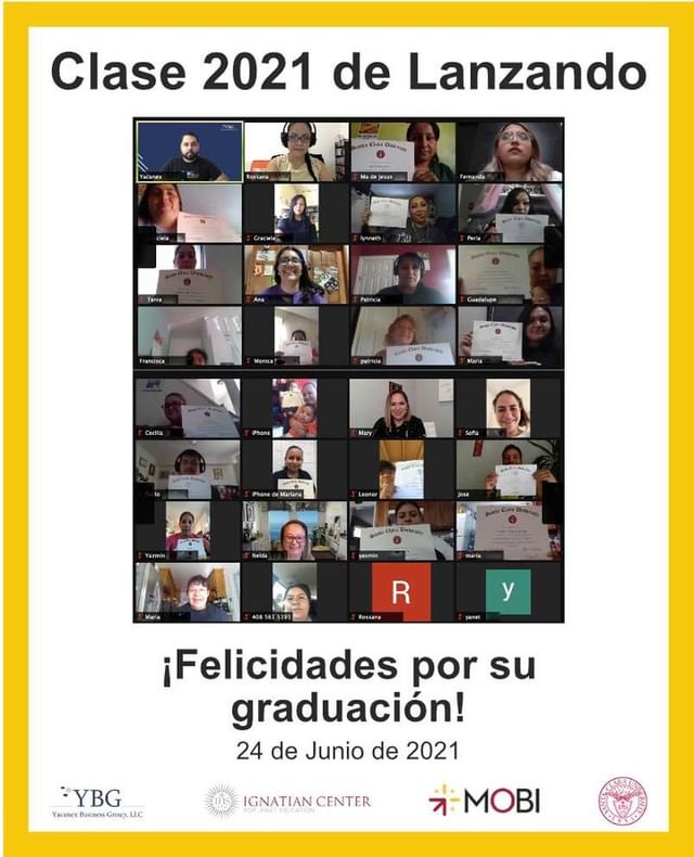Screenshot of Zoom meeting featuring Lanzando 2021 students