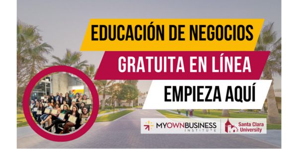 Foto de SCU con las palabras Educación de Negocios Gratuita en Línea Empieza Aquí