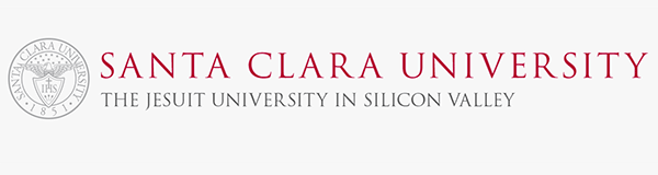 Santa Clara University banner with logo and slogan.