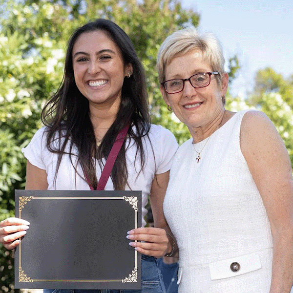 Francesca D'Urzo and SCU President Julie Sullivan