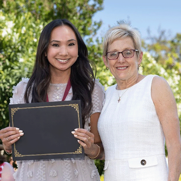Isabella Reyes and SCU President Julie Sullivan 