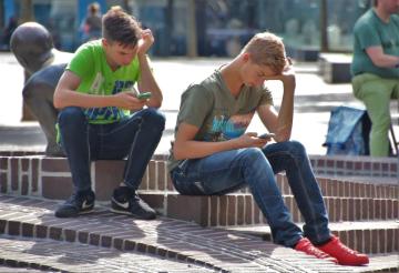 Children sitting on steps