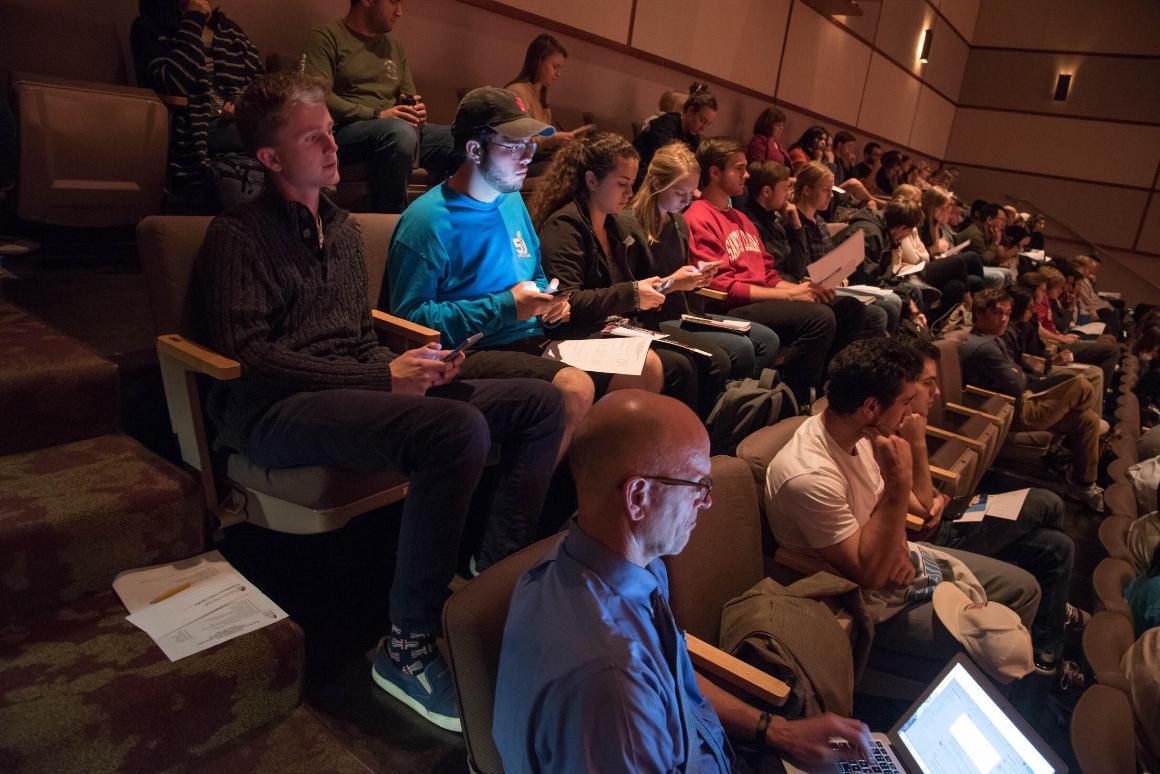 SCU students live tweet a panel discussion, 