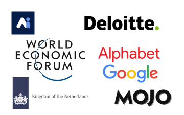 Ethics Center Consultation Logos of companies for which the Ethics Center provides consultation: Deloitte, Alphabet, Google, Mojo, World Economic Forum, Kingdom of the Netherlands 