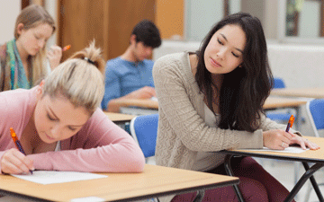 Student cheating on a test