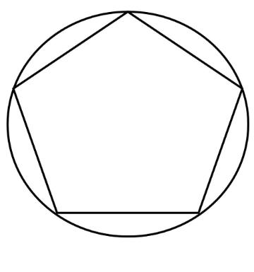 A pentagon inside a circle, black outline.