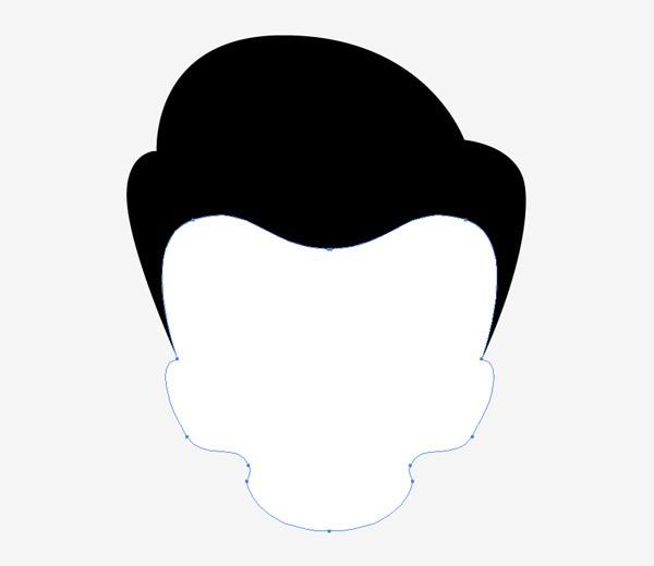 Silhouette of a head with short dark hair.