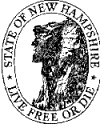 New Hampshire state emblem with Live Free or Die text.